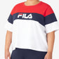 Camiseta Fila Check It Out Cotton Colorblocked Feminina Branca Tamanho 3X