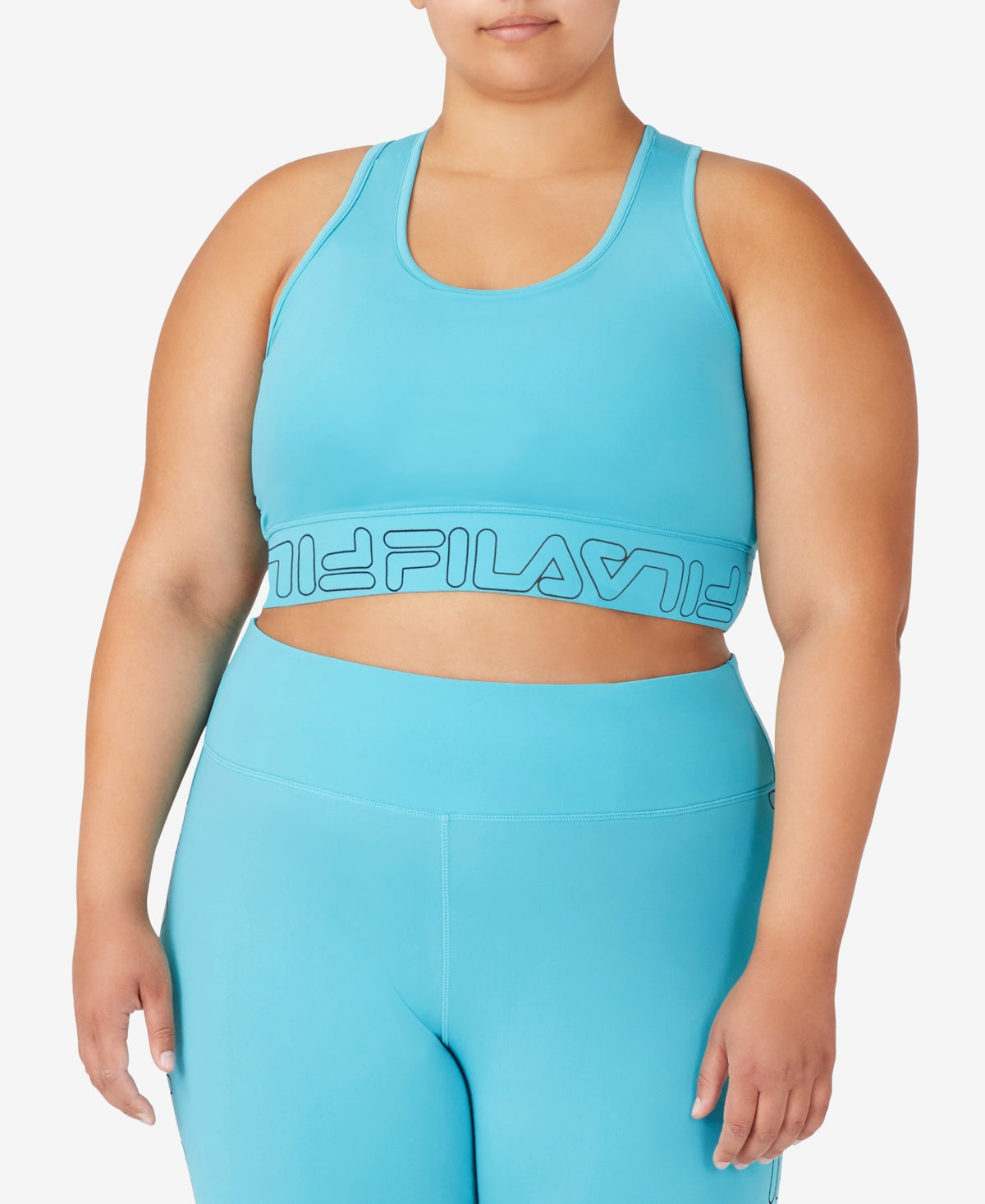Sutiã esportivo de alto impacto Fila All Day Racerback feminino, azul, tamanho 3X