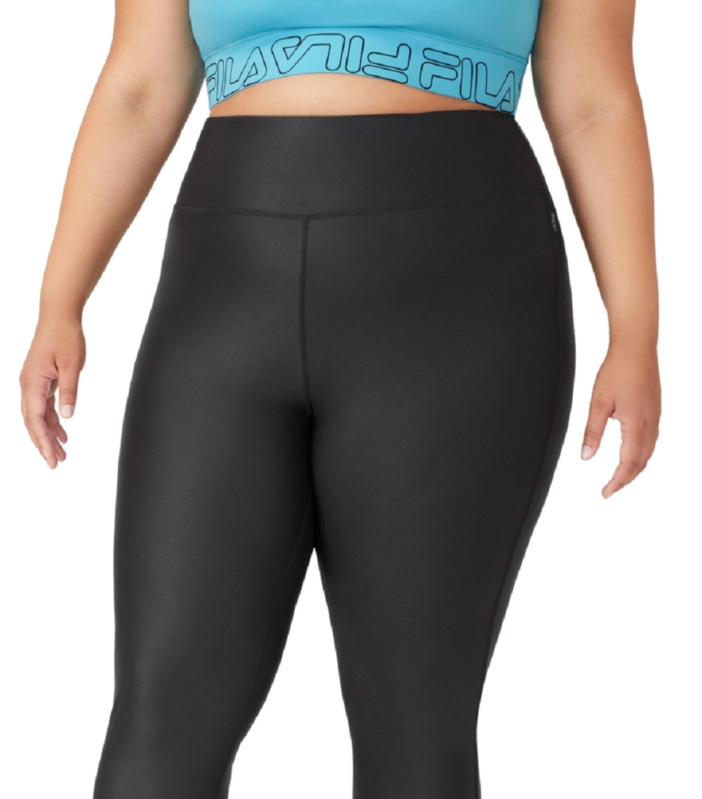 Legging Fila Night Out Leather Look 7/8 Training Preta Tamanho 1X