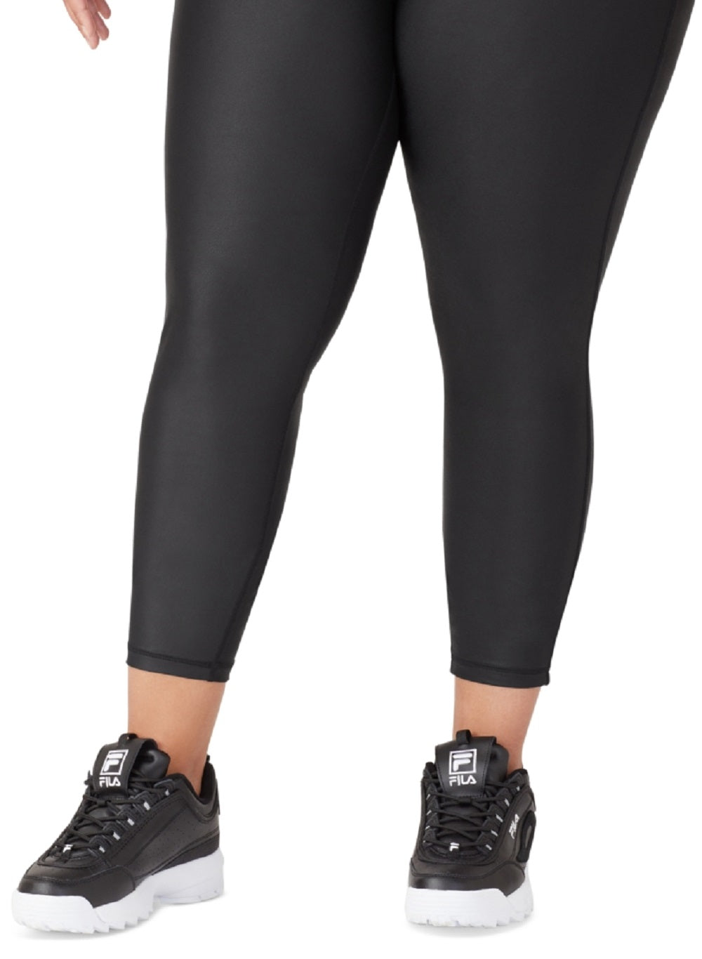 Legging Fila Night Out Leather Look 7/8 Training Preta Tamanho 1X