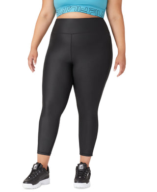 Legging Fila Night Out Leather Look 7/8 Training Preta Tamanho 1X