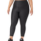 Legging de treino Fila Leather Look 7/8 feminina, preta, tamanho 2X