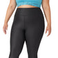 Legging de treino Fila Leather Look 7/8 feminina, preta, tamanho 2X