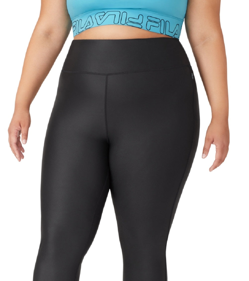 Legging Fila Night Out Leather Look 7/8 Training Preta Tamanho 3X