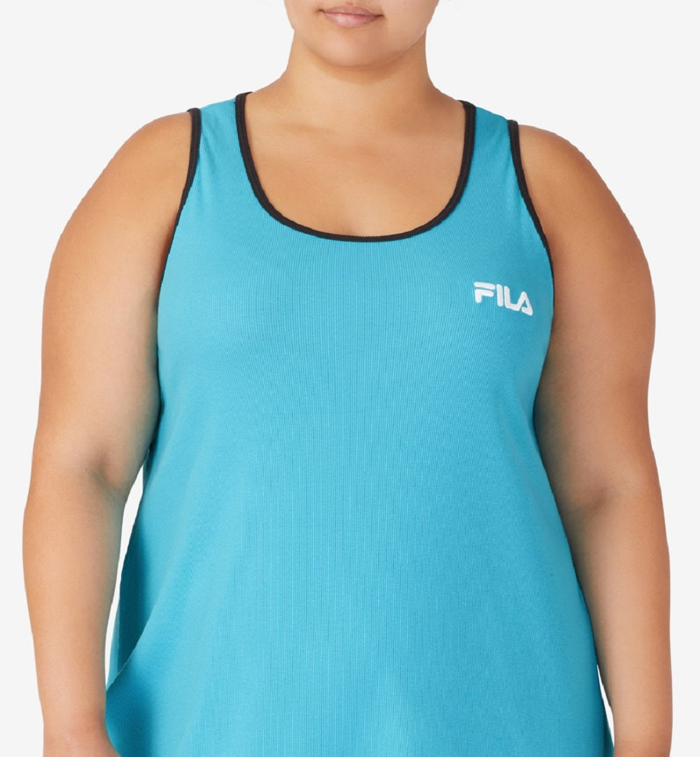 Vestido regata feminino Fila com logo azul, tamanho 3X