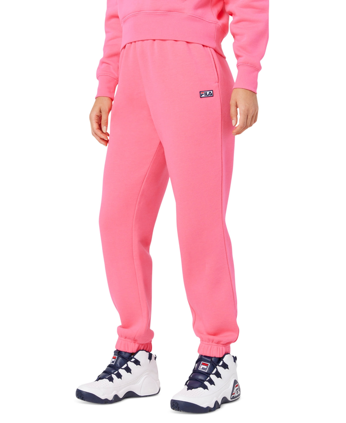 Calça de moletom feminina Fila Lassie Full Length Rosa Tamanho GG