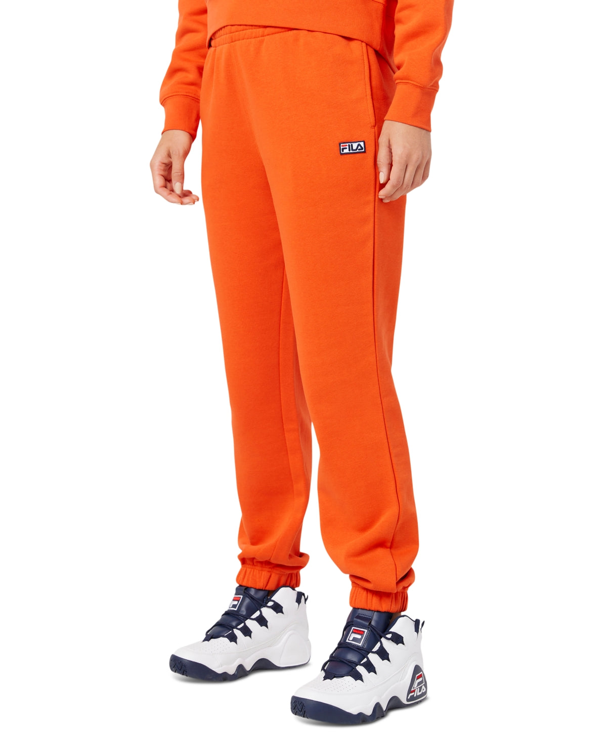 Calça de moletom feminina Fila Lassie Full Length Laranja Tamanho P