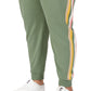 Calça jogger feminina Fila Clover de cintura média com cordão, verde