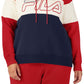 Moletom com capuz feminino Fila Timeless Logo Colorblocked vermelho tamanho 4X