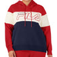Moletom com capuz feminino Fila Timeless Logo Colorblocked vermelho tamanho 4X