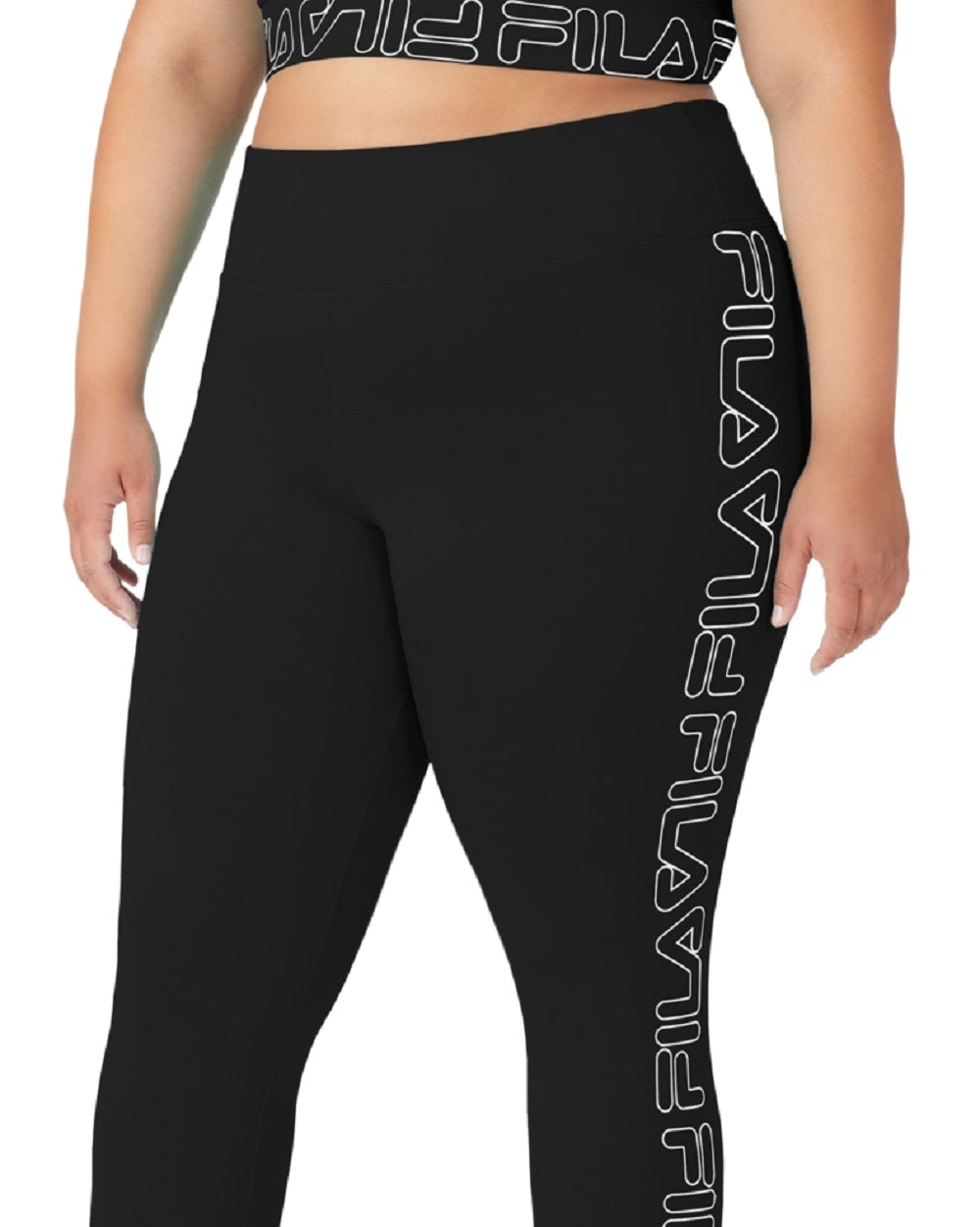 Legging Fila Logo 7/8 Feminina Preta Tamanho 1X