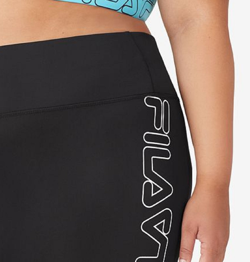 Calções de ciclismo Fila com logótipo para mulher, preto, tamanho 1X