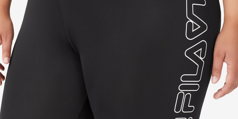 Calções de ciclismo Fila Logo para mulher, preto, tamanho 2X