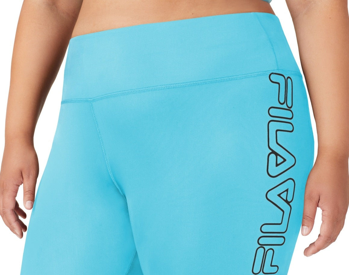 Calções de ciclismo Fila com logótipo para mulher, azul, tamanho 1X