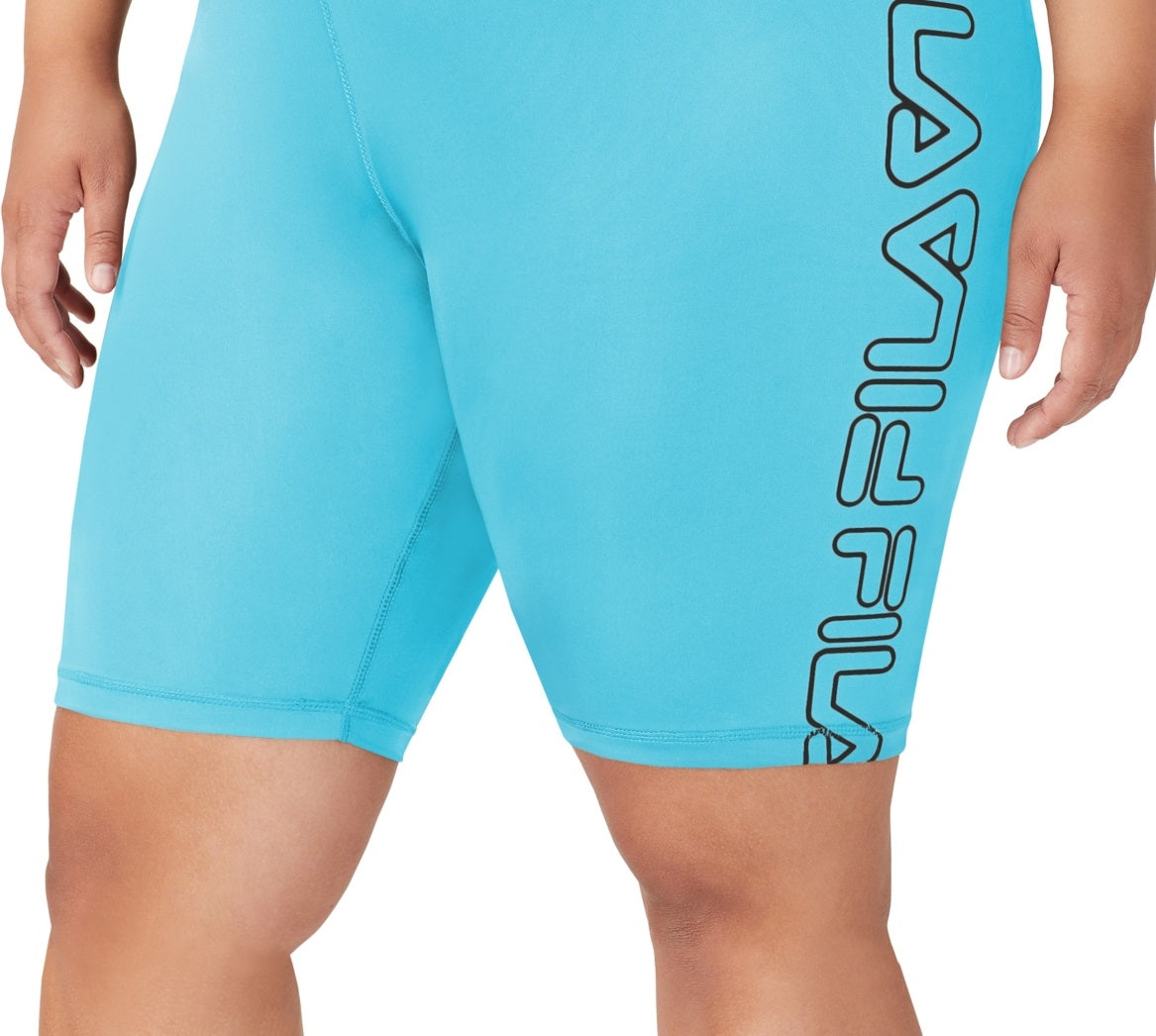 Calções de ciclismo Fila com logótipo para mulher, azul, tamanho 1X