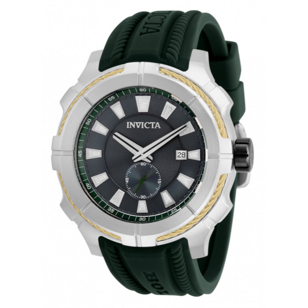 Relógio Invicta com pulseira de silicone de quartzo e parafuso de 48 mm