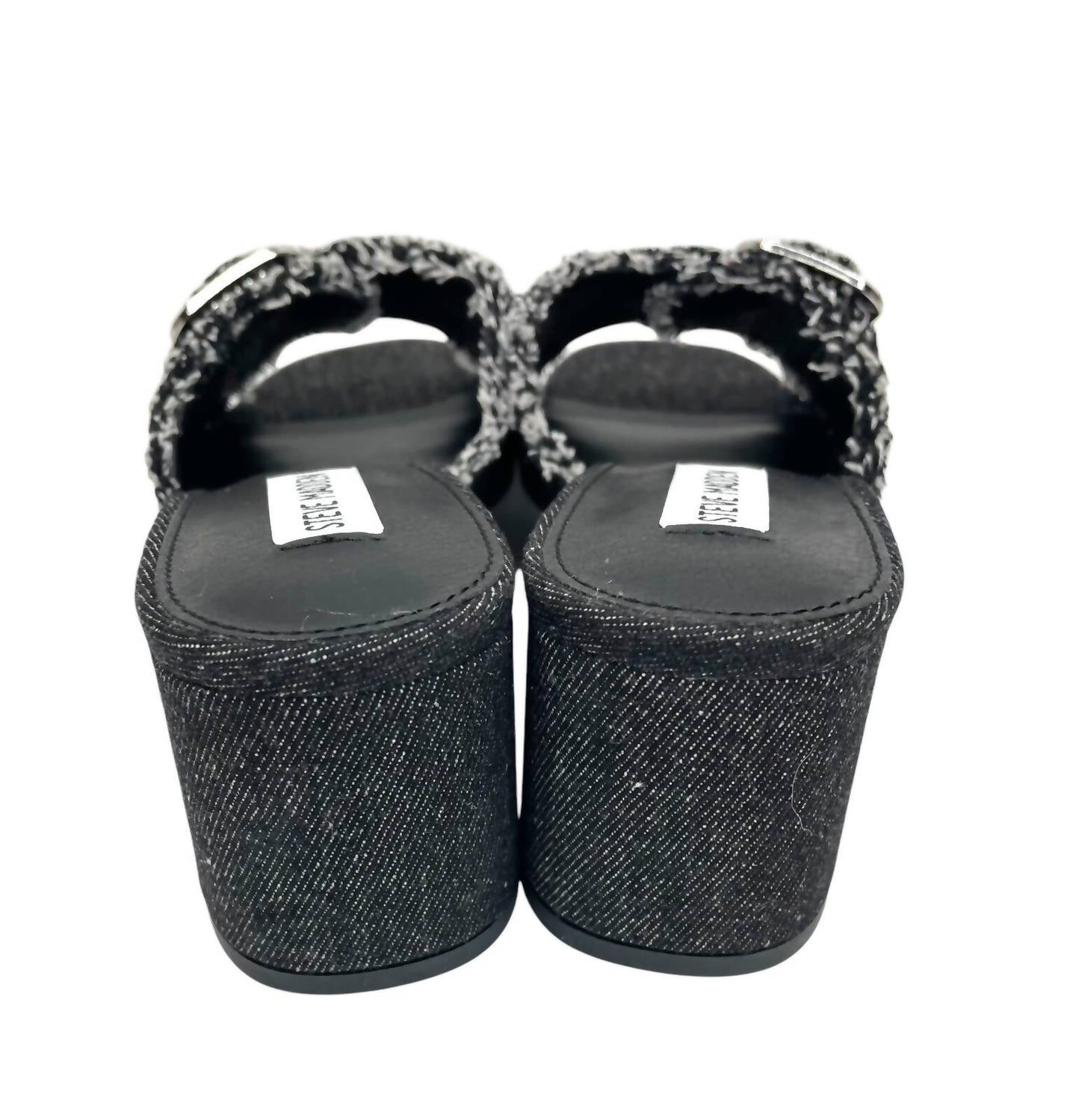 Steve Madden - Block Heel Studs Denim Sandals