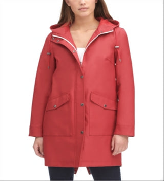 Jaqueta de chuva impermeável feminina Levi's vermelha, tamanho médio