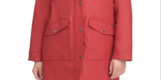 Jaqueta de chuva impermeável feminina Levi's vermelha, tamanho médio