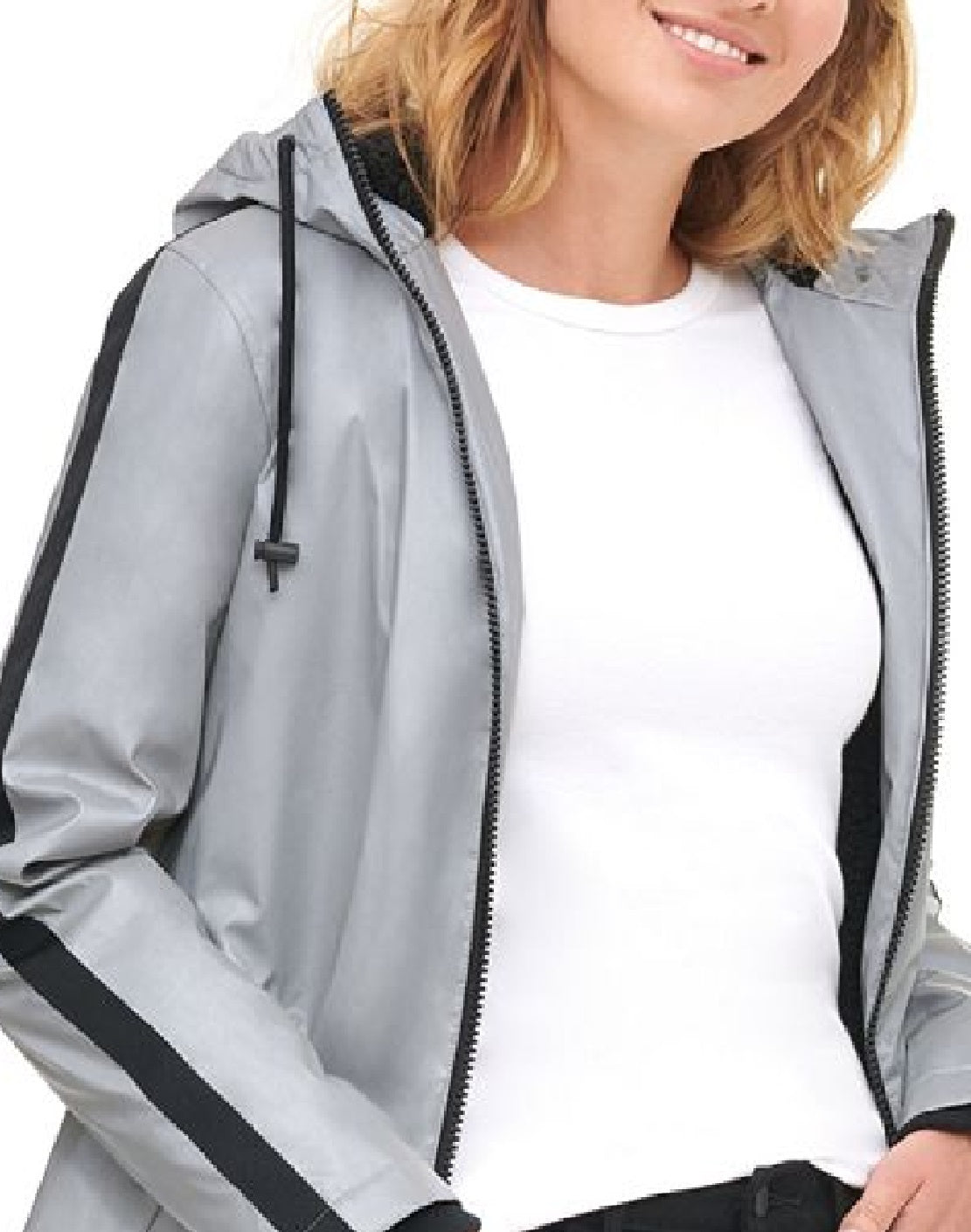 Jaqueta Coaches Longa Refletiva Feminina Levi's Cinza Tamanho Médio