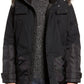 Parka masculina Marc New York Mix Media com capuz removível, preta, tamanho médio