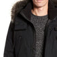 Parka masculina Marc New York Mix Media com capuz removível, preta, tamanho médio