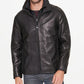 Jaqueta masculina Marc New York Hartz Smooth Lamb com gola alta, preta, tamanho grande