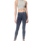 Calça jeans feminina Marc New York, comprimento total, em malha, azul, tamanho médio