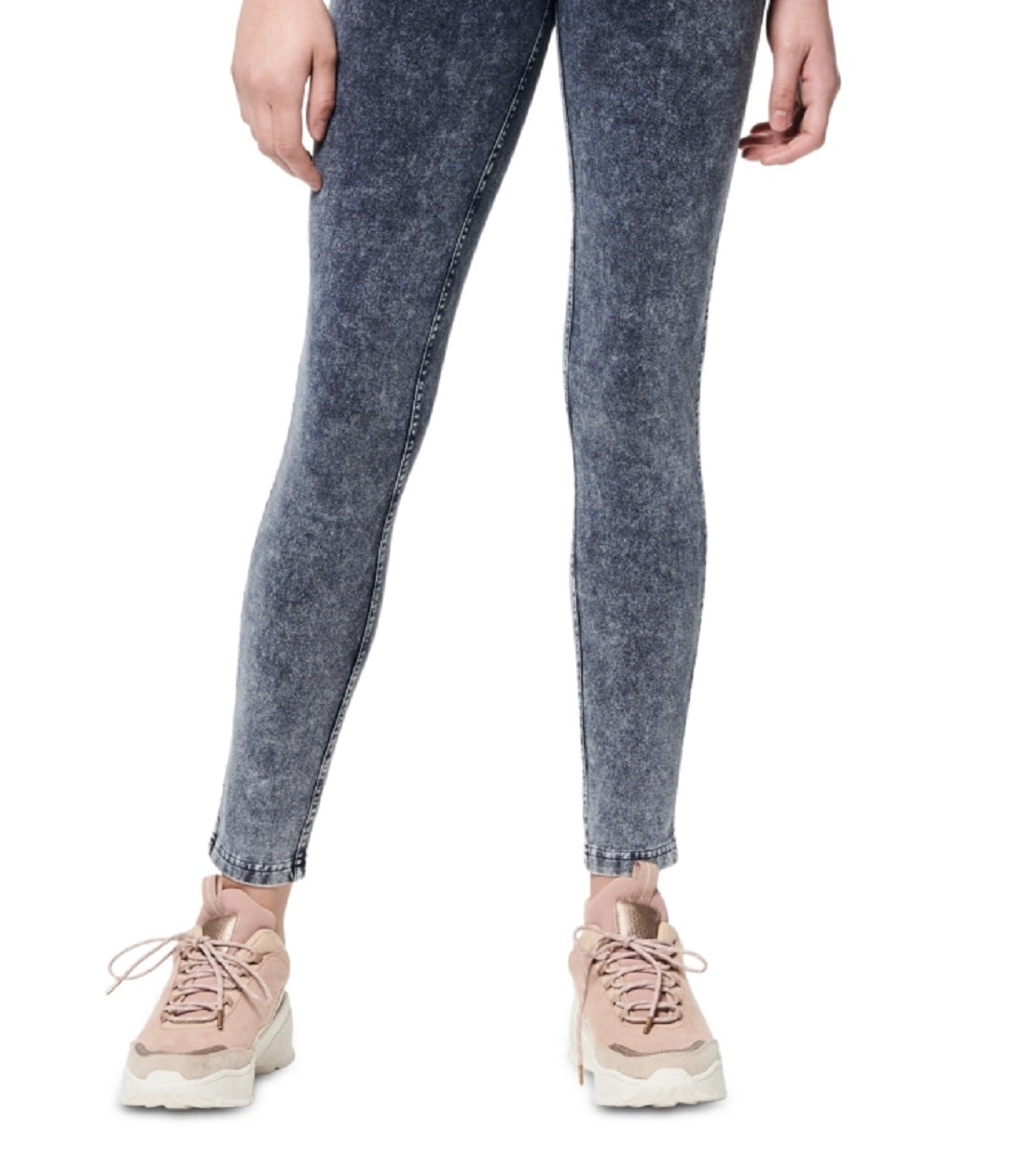 Calça jeans feminina Marc New York, comprimento total, em malha, azul, tamanho médio