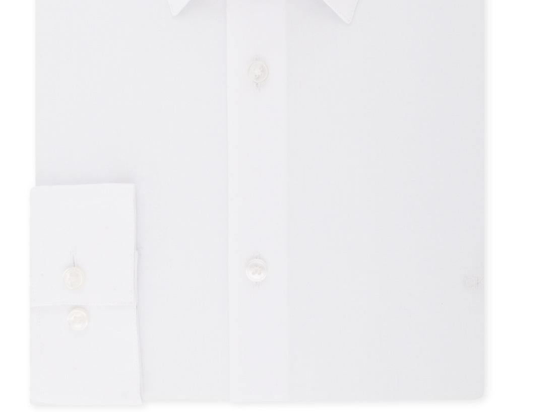 Camisa social masculina Calvin Klein Slim Fit com gola flexível elástica, branca, tamanho 34x35