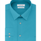 Camisa social masculina Calvin Klein Slim Fit com gola flexível elástica e logotipo sólido, azul, tamanho 16x34-35
