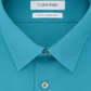 Camisa social masculina Calvin Klein Slim Fit com gola flexível elástica e logotipo sólido, azul, tamanho 16x34-35