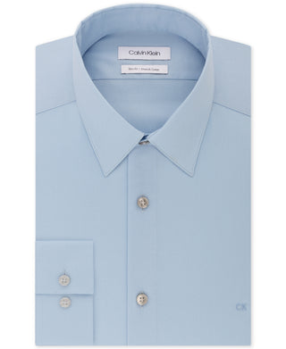 Calvin Klein Men's Slim Fit Stretch Flex Collar Dress Shirt Blue Size 15.5X34-35