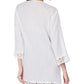 Maiô túnica feminino de algodão com acabamento em crochê La Blanca, tamanho grande, branco