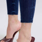 Judy Blue - Mid Rise Raw Hem Skinny Jeans