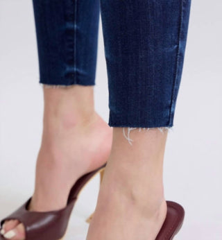 Judy Blue - Mid Rise Raw Hem Skinny Jeans