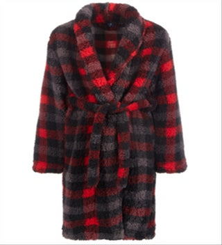 Robe xadrez falso Sherpa Max &amp; Olivia Little &amp; Big Boy's, tamanho X-G, vermelho