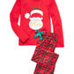 Conjunto de pijama infantil Believe Santa Max &amp; Olivia Big Girl, 2 peças, vermelho, tamanho P