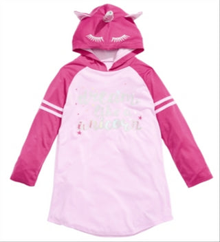 Camisola de unicórnio com capuz para meninas Max &amp; Olivia, rosa, tamanho P (6/6X)