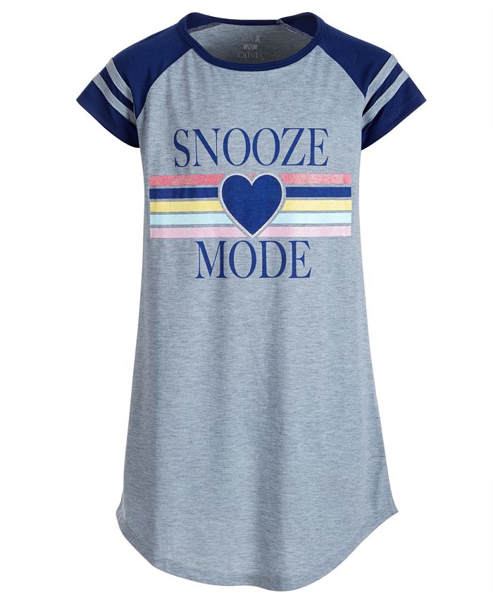 Camisola raglan com estampa gráfica para meninas Max &amp; Olivia Little &amp; Big, cinza, tamanho GG (14-16)