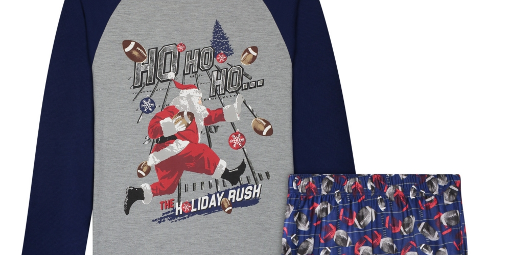 Conjunto de pijama de perna longa Max &amp; Olivia Big Boy, camiseta e calça, 2 peças, com meias, cinza, tamanho médio