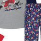 Conjunto de pijama de perna longa Max &amp; Olivia Big Boy, camiseta e calça, 2 peças, com meias, cinza, tamanho médio