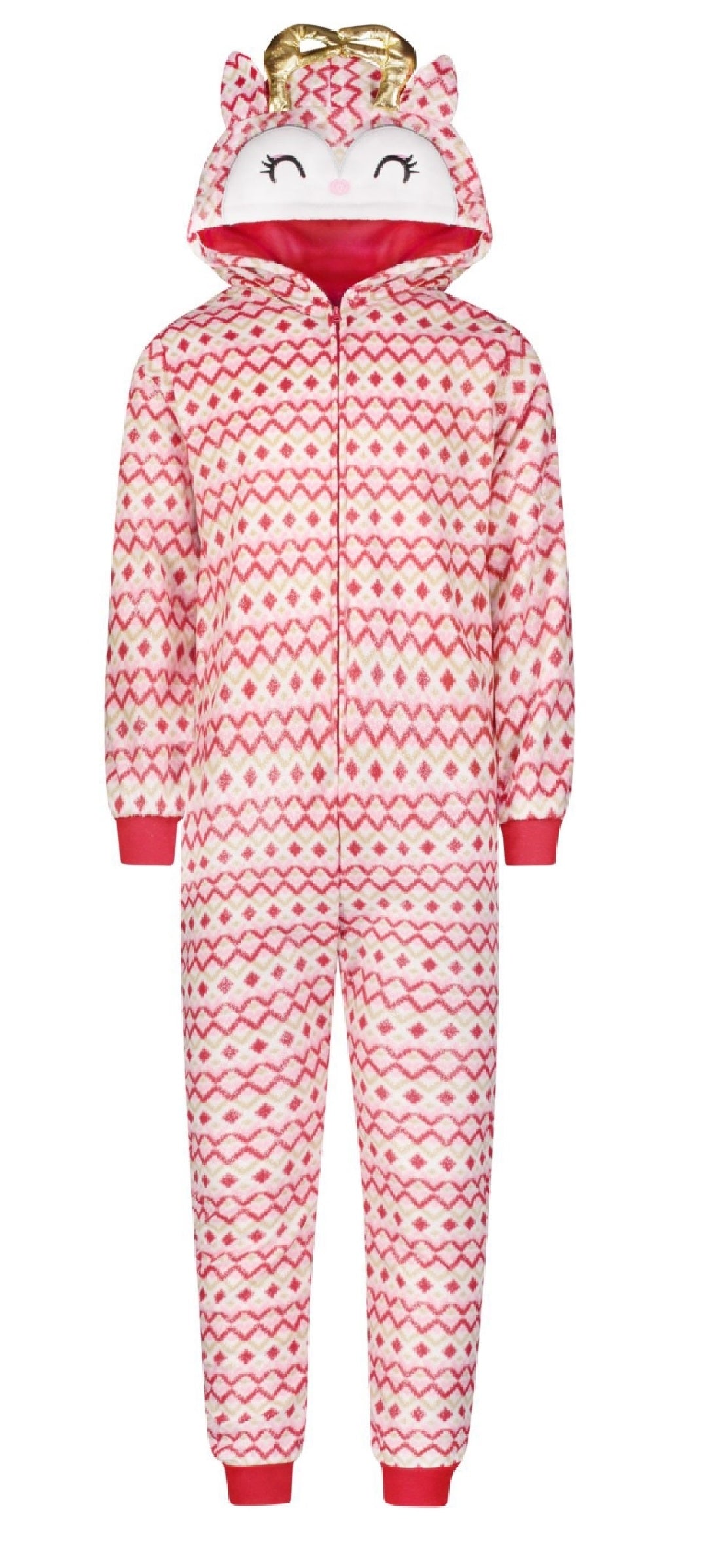 Camisa de rena para meninas grandes Max &amp; Olivia, tamanho médio, vermelha