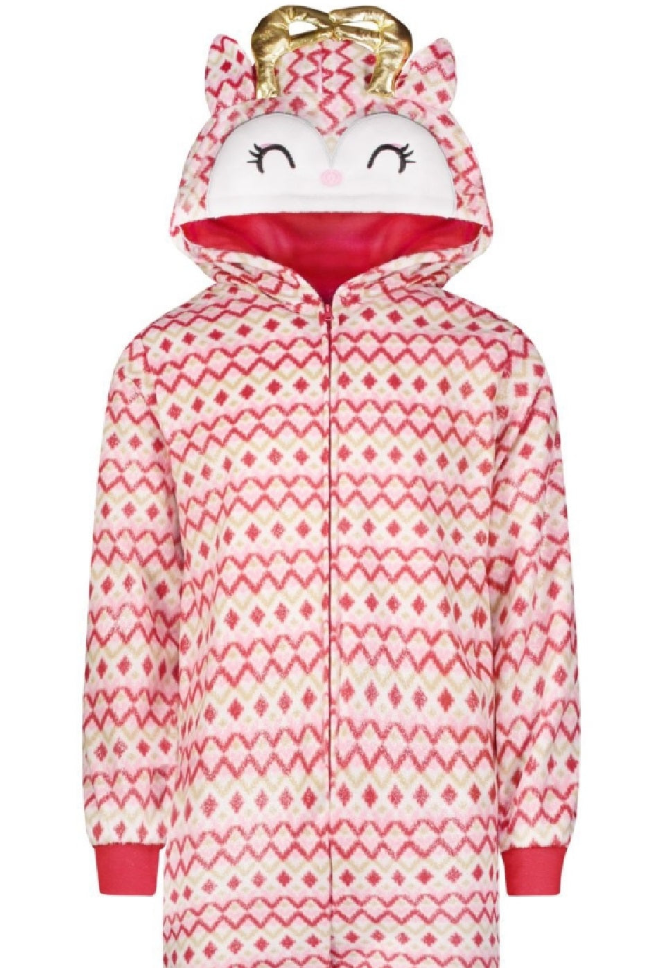 Camisa de rena para meninas grandes Max &amp; Olivia, tamanho médio, vermelha