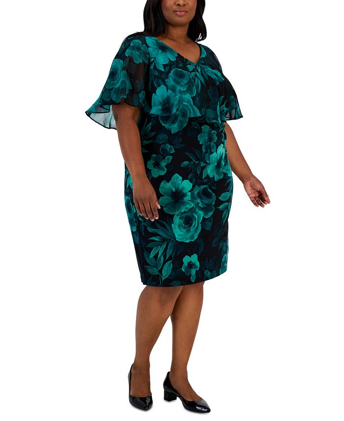 Vestido tubinho popover estampado feminino conectado, verde, tamanho 20W