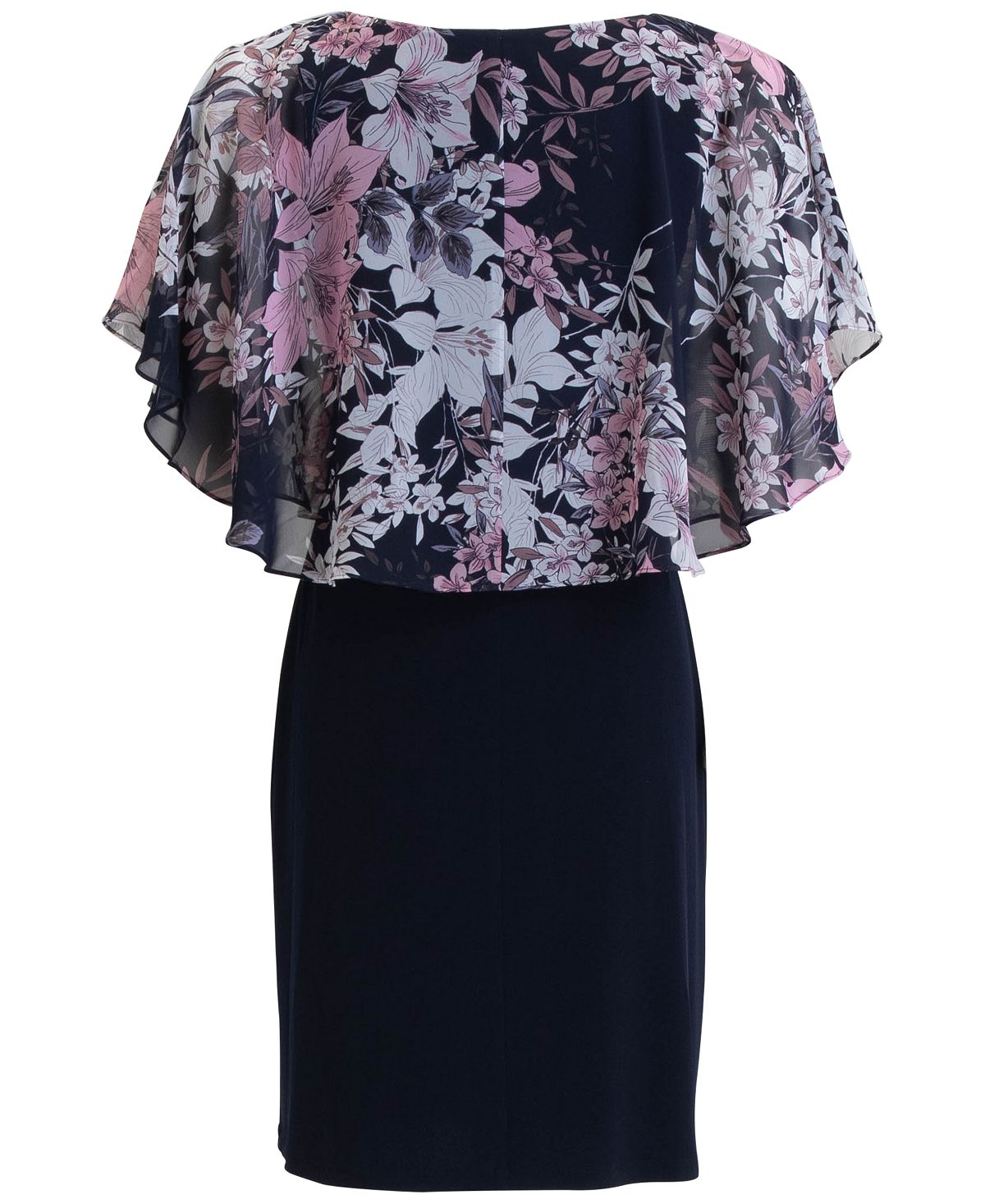 Vestido de chiffon com estampa floral feminino Connected, rosa, tamanho 8