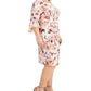 Vestido feminino Connected com cintura franzida e manga 3/4, marrom, tamanho 18W
