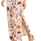 Vestido longo de coquetel feminino Connected, sem mangas, com decote em V, floral, marrom, tamanho 4