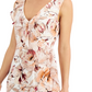 Vestido longo de coquetel feminino Connected, sem mangas, com decote em V, floral, marrom, tamanho 4