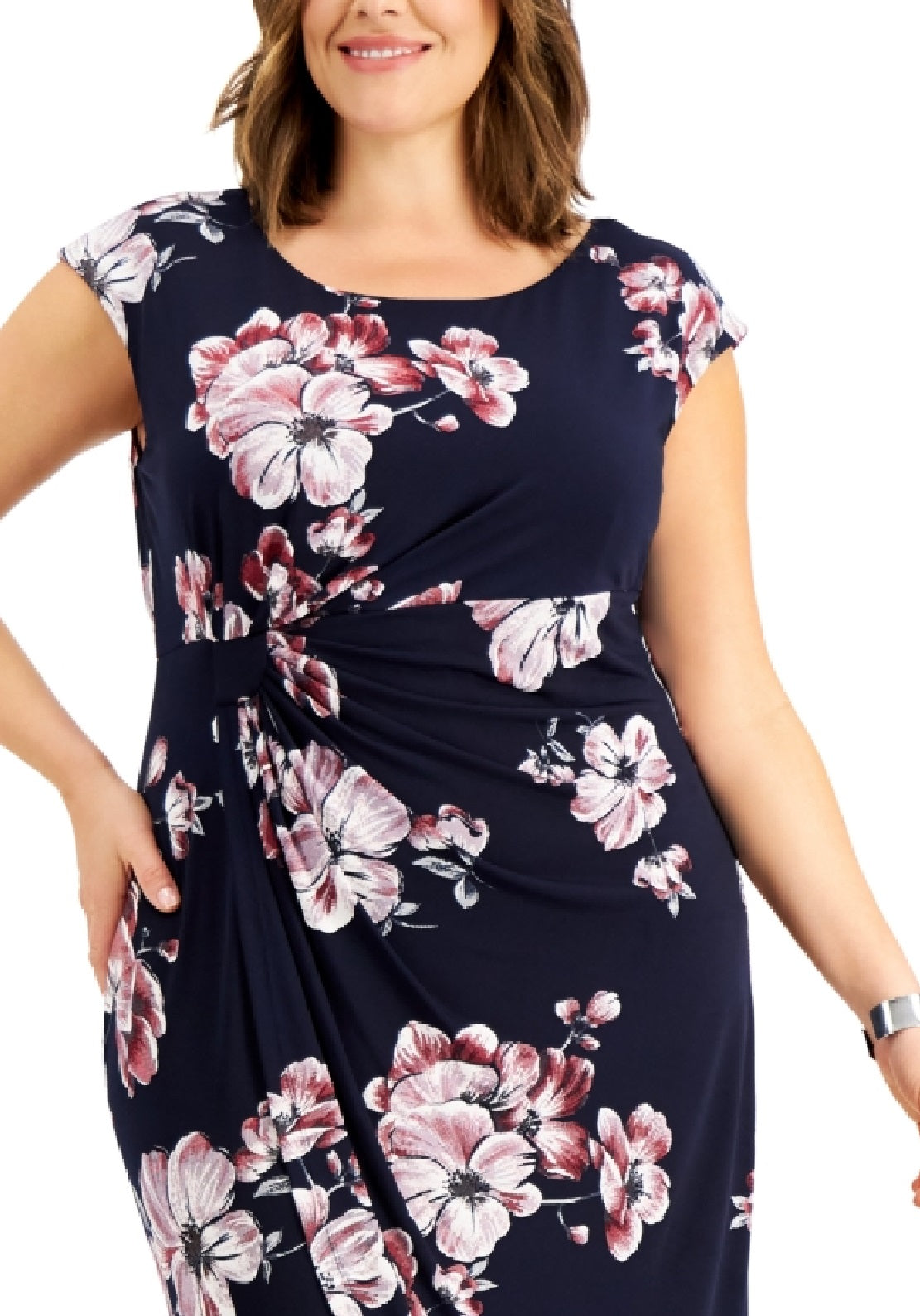 Vestido envelope sintético Ity da Connected Women's, azul, tamanho 24W